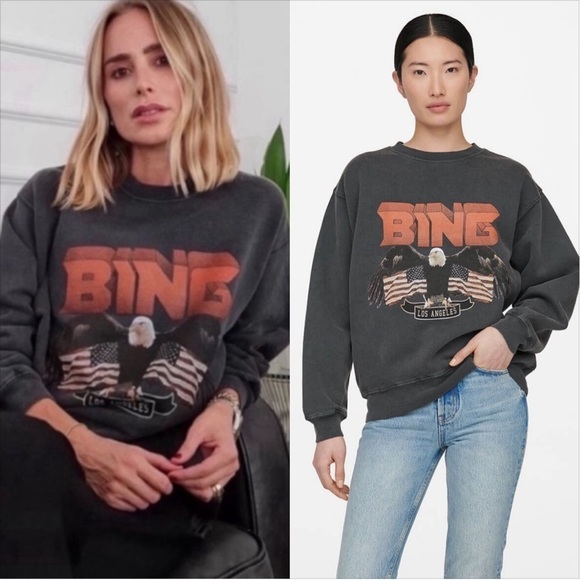 Anine Bing Tops - NWT ANINE BING Vintage Eagle Grey Pullover Sweatshirt
SZ XS